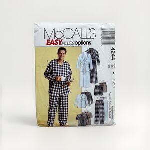 McCalls 4244 Sz XL XXL Easy Men's Pajama Top Pants Shorts Robe Lounge Pattern
